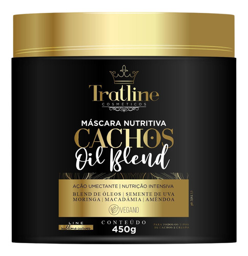 Máscara Nutritiva Cachos Oil Blends Curves Tratline 450g