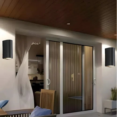 Aplique Led Integrado Negro 2*5w Luz Cálida