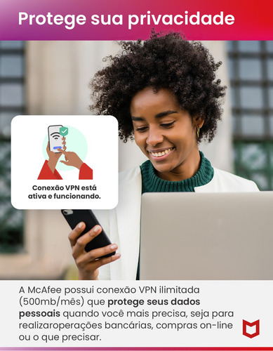 Mcafee Antivirus 1 Ano Proteção Total Pc Mac Tablet 5 Dispos