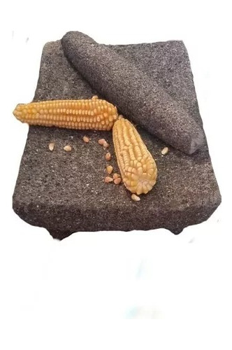 Metate De Piedra Volcanica 100% A Mano De 30cmx40cm