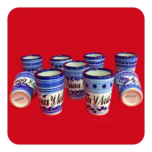 Imagen 6 de 6 de Set 75 Tequileros De Talavera Poblana Personalizados Tql