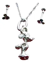 Comprar Juego Aretes + Cadena + Dije De Ratón Miguel Micky Plata 925
