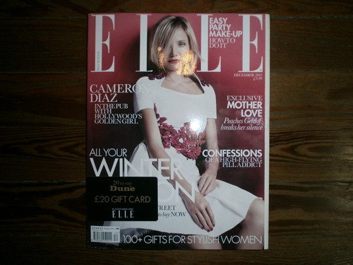 Revista Elle Inglesa December 2012 Cameron Diaz Lady Gaga