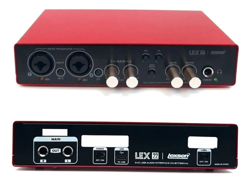 Interfaz De Audio Lexsen Lex22 Usb 24bits +48v 2 In 2 Out