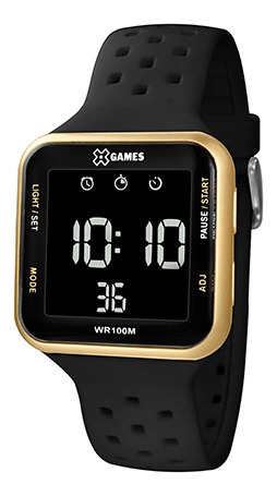 Relogio Xgames Masculino Lcd Nfe Garantia Xgppd093 Dourado