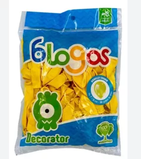 100pz De Globos Blogos En Color Amarillo 9pulgadas