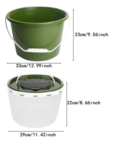 Cubo De Pesca De Hielo Cubo De Pescado Vivo Barril Ronda 10l