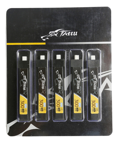 Paquete 5 Baterias Lipo Tattu 300mah 3.8v Rc