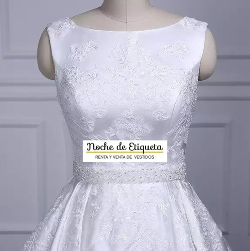 Vestido De Novia Corte A Satin Bordado