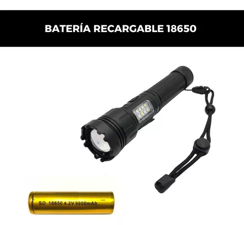 Lámpara Táctica Ultra Potente Led Xml T9 10000 Lúmenes Esi-5359 Color Negro