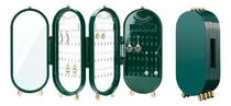Comprar Joyero Alhajero Ravena, Organizador Plegable Con Espejo, 4 Secciones - Colgantes, Caravanas, Aretes, Pulseras, Cadenitas, Collares - Alto 23.5cm - Color Verde