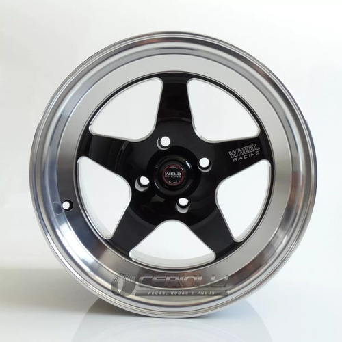 Par De Rodas C14 Rts 4x100 Ou 5x114 Cor Preta Diamantado