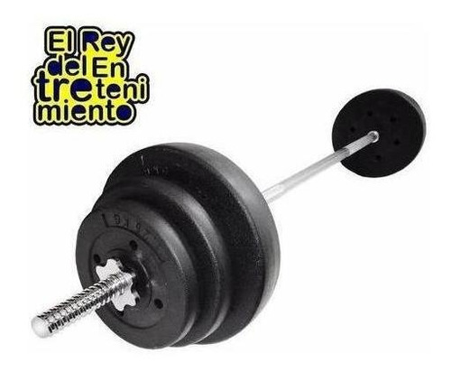 Imagen 3 de 3 de Set Barra Maciza 1.80m +50kg Discos Pesas Importado - El Rey