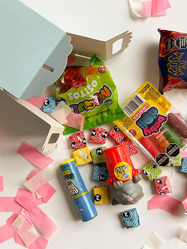 Cajita Cubo/tiendita Pastel-candy Bar-souvenirs-9*9*11-x 50 Celeste Liso