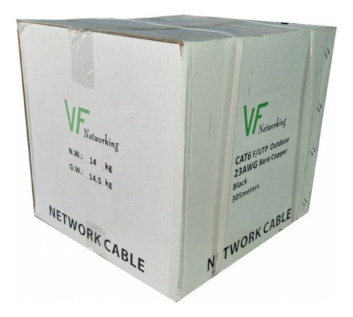 Bobina De Cable F/utp -vf- Exterior Cat6 Negro 305 Mt