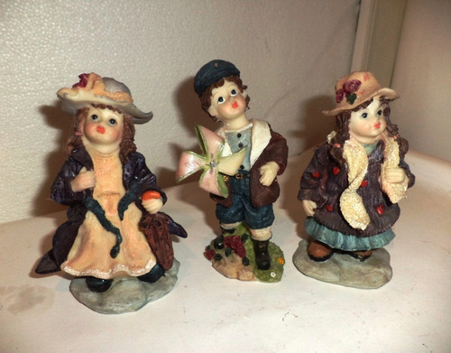 Estatuillas De Resina Niños (conjunto De 3 Unidades)