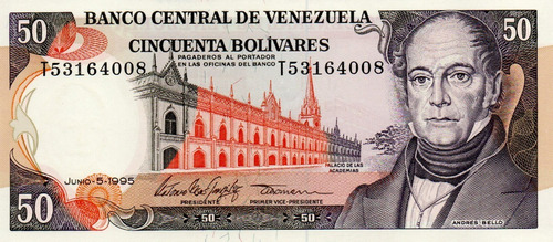 Billete 50 Bolívares 5 De Junio 1995 Serial T8