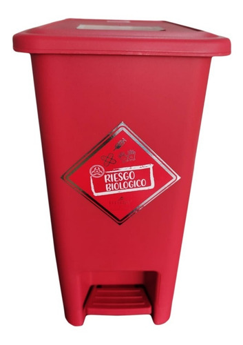 Imagen 3 de 7 de 2 Papeleras 12 Litros Pedal Cuadrada Con Sujetador De Bolsa