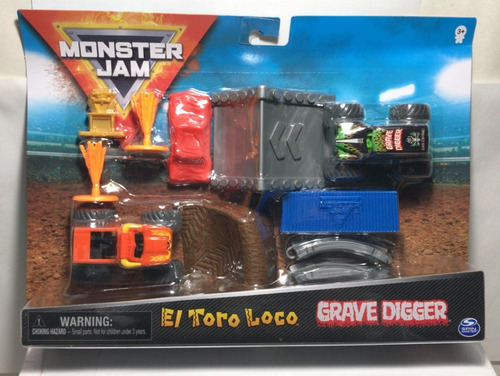 Imagen 1 de 3 de Monster Jam Toro Loco & Grave Digger Pista+ Rampas 58725 Srj
