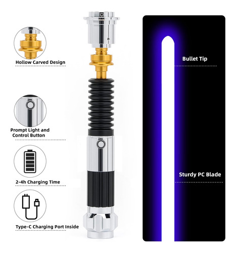 Sable De Luz Saberforms Para Duelo Con 12 Colores Rgb, 16