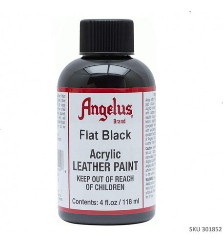 Angelus Flat Black Negro Pintura Acrilica 4oz Importado Usa