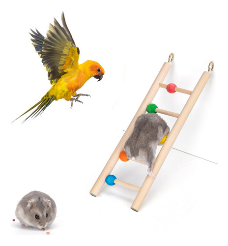 Nobleza Escalera Vertical Para Hamster Y Aves 2-pzs Marrón Claro