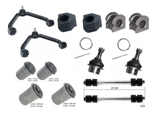 Kit Suspensão Dianteira Ford Ranger 1998 A 2004 - 14 Peças