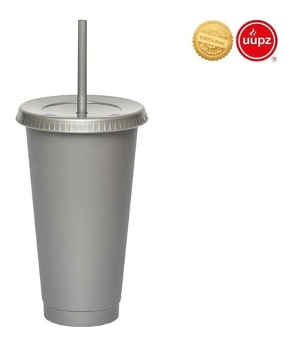 40 Vasos Reusables Venti Tipo Star Para Bebida Fria 24 Oz Color Plateado