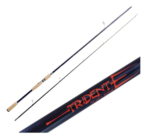 Caña de pescar Poseidon Trident de 33 libras con carrete, 2 partes, 2,40 m