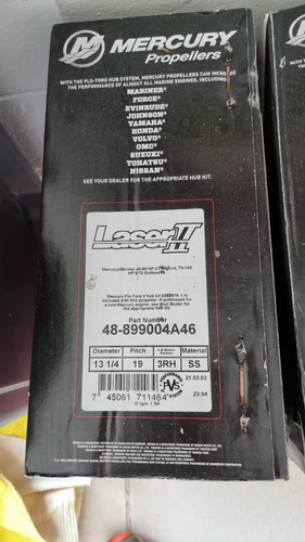 Imagen 6 de 10 de Helice Aluminio O Inoxidable Para Motor Mercury 75, 90, 115