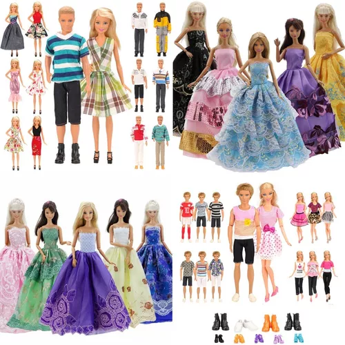 Kit 5 Conjuntos De Roupas P/ Bonecas Barbie Sem Repetição