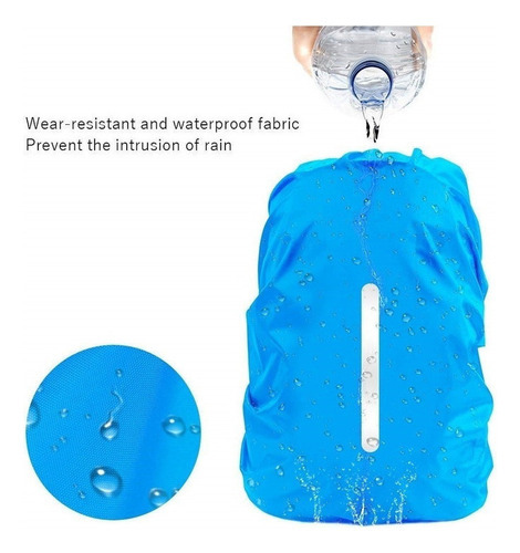 2 Funda Impermeable Para Mochila Para Senderismo Camping Color Azul/negro Diseño De La Tela Xs(8-17l)