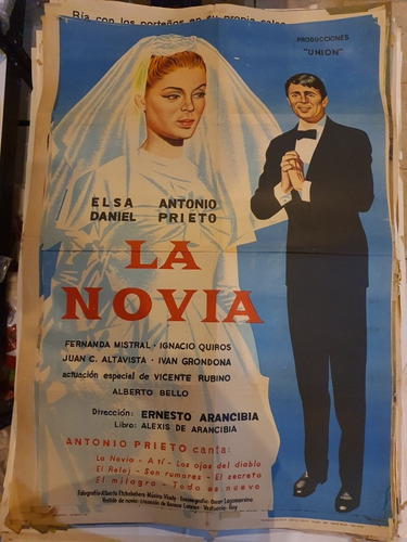 1 Afiche De Cine Original - La Novia Antonio Prieto 489