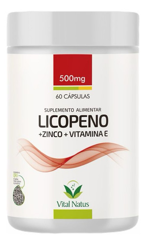 2x Licopeno- Zinco- Vitamina E 500mg- Vital Natus- 60 Cáps