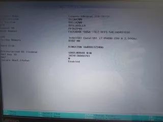 Laptop Lenovo Ideapad 310 8gb Ram, 240 Ssd, Corei7