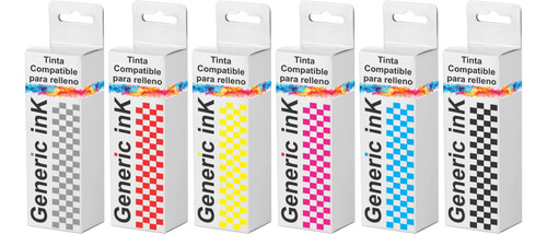 Kit 6 Tinta Compatible Con Canon Gi13, Gi-13 Pixma G510 G610