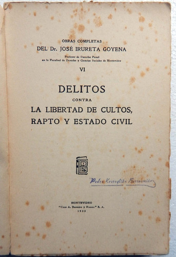 Delitos Contra La Libertad De Cultos Raptos Y Estado Civil