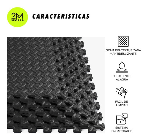 Imagen 3 de 8 de Piso Encastrable Pack X 4 Goma Eva 60x60cm Entrenamiento Gym