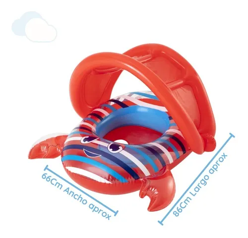 Asiento Cangrejo Flotador Con Techo Bestway 86x66 Cm