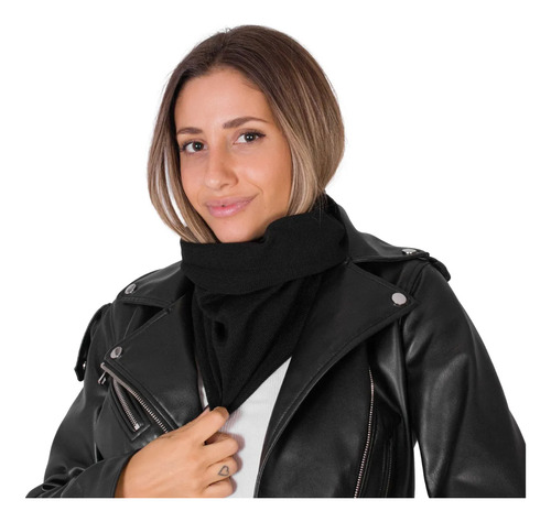 Cuello Tubular Lana Unisex Cuellera Cuellito Invierno Negro