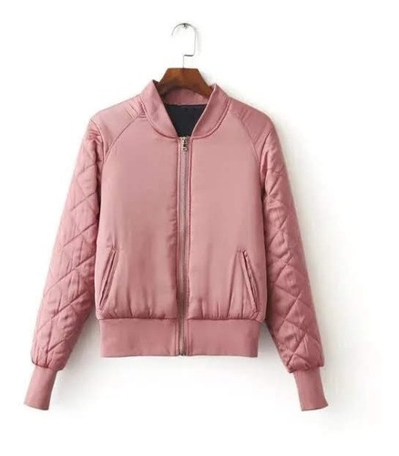 jaqueta bomber rosa feminina