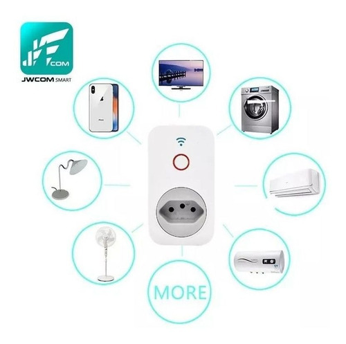 Tomada Inteligente Smart Wifi B2 Jwcom Alexa E Google Home Cor Branco