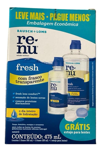 Liquido Para Lentes De Contacto Renu Fresh Pack Kit 457ml !!