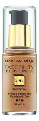 Base de maquillaje líquida Max Factor Facefinity Face Finity 3 en 1 tono caramel