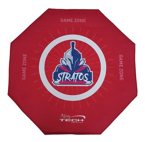 Imagen 2 de 2 de Alfombra Para Silla Gamer Stratos Njoytech 120cmx120cm Roja