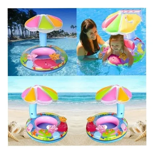 Flotador Inflable Bebe Niña Sombrilla