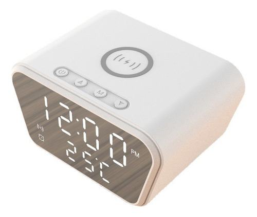 Reloj Digital Cargador Inalámbrico Alarma Temperatura Ay-21
