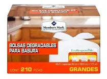Comprar Bolsas Para Basura Member's Mark Grandes, 210 Pzas (49.2l)