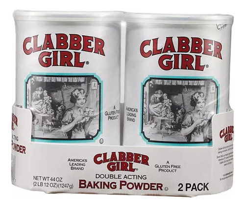 Pack 2 Levadura En Polvo Hornear Clabber Girl 1247g Imp.