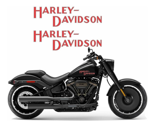Par Adesivo Compatível Harley Davidson Para Tanque - Adt002 Cor HARLEY DAVIDSON - CINZA E VERMELHO